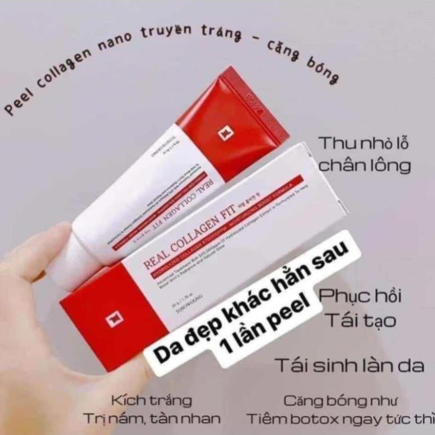 Peel Collagen nano căng bóng, Real collagen fit Hàn Quốc 50ml. Giúp da trắng sáng, Căng bóng