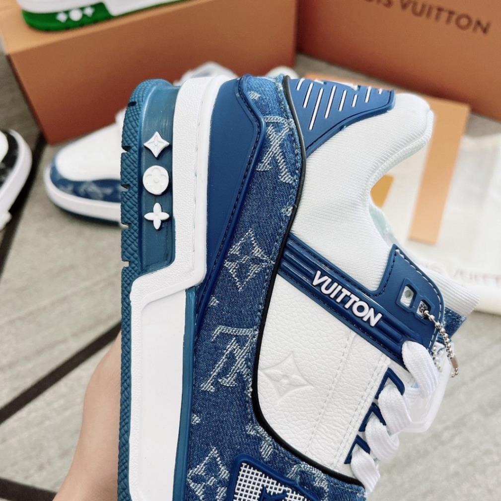 Giày LV Trainer full màu, Giày Louiis_Vuitton Trainer Xanh Navy  Full phụ kiện Cao Cấp Bán Chạy Nhất
