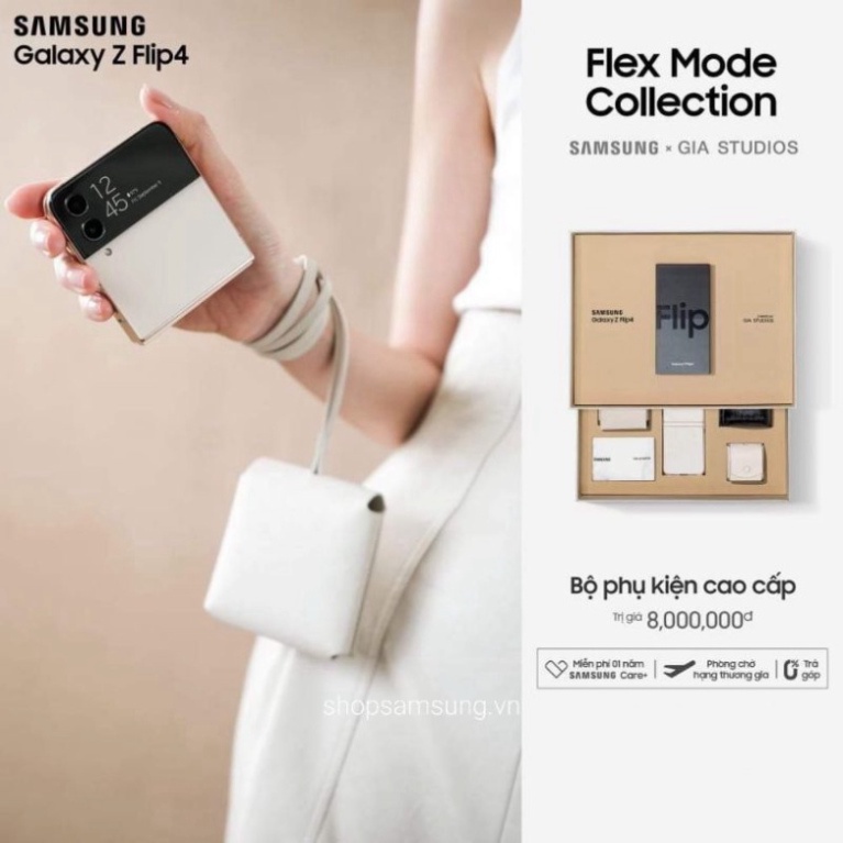 Điện thoại Samsung Galaxy Z Flip4 5G Flex Mode Collection Flip 4 Gia Studio - Hàng Chính hãng - New Seal BH 12 tháng