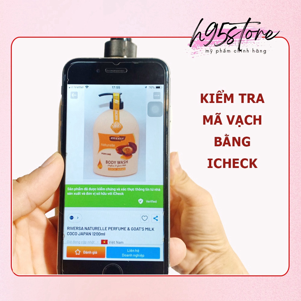 Sữa tắm trắng da toàn thân dưỡng ẩm thơm lâu hương nước hoa COCO RIVERSA