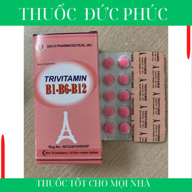 Trivitamin 3B hộp 100 viên nén - Bổ sung vitamin B1- B6 - B12 j