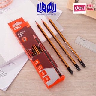 Bút chì 2b kèm tẩy deli - e37013/ e37015/ e37000