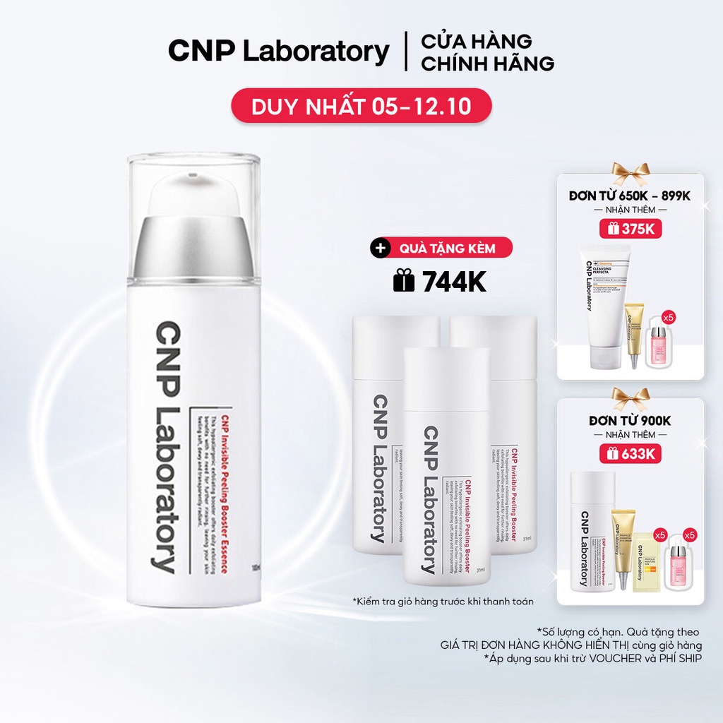 [Mã COSCNBE6 giảm 10% đơn 500K] Gel tẩy tế bào chết với PHA CNP Laboratory Invisible Peeling Booster 100ml