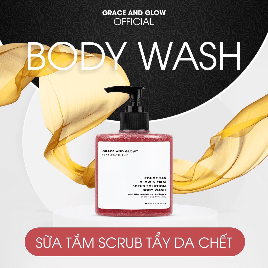 Sữa tắm trắng da dưỡng ẩm tẩy da chết GRACE AND GLOW Body Wash 400ml
