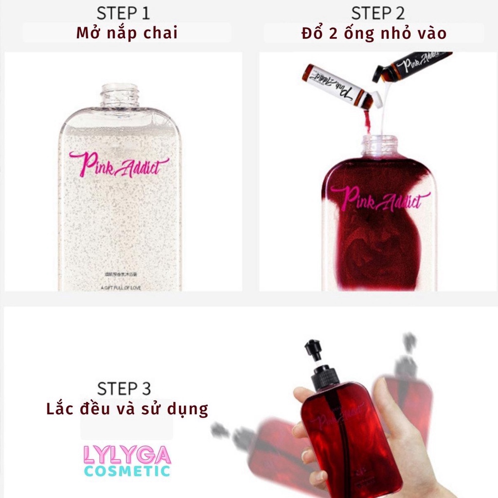 Sữa tắm nước hoa PiNK ADDICT 420ML DIY tự pha Hương thơm quyến rũ và bí ẩn Lưu hương lâu dưỡng ẩm sáng da mờ (