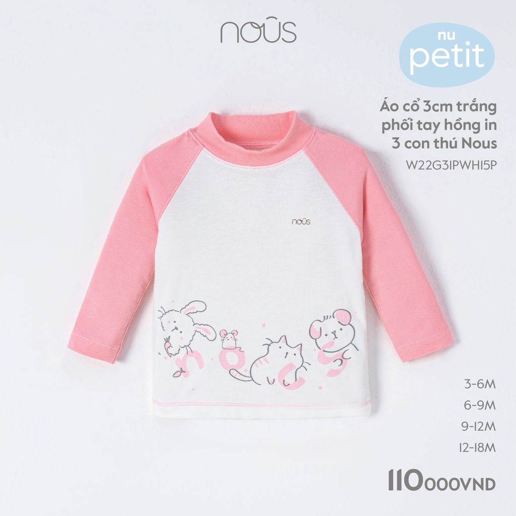 Áo giữ nhiệt Nous 3cm, 5cm cho bé trai bé gái phối nhiều màu cho bé từ 3-6 tháng đến 18-24 tháng