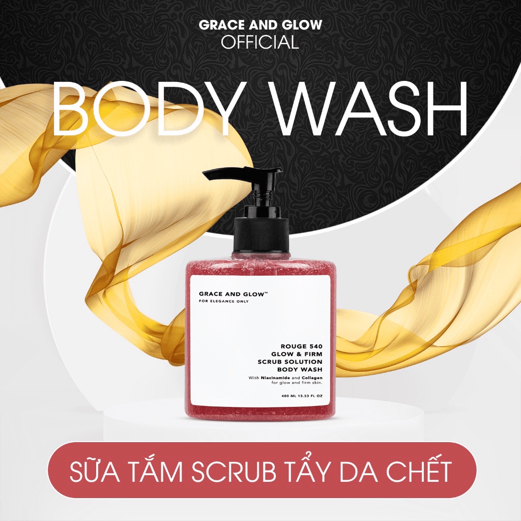 Sữa tắm trắng da dưỡng ẩm tẩy da chết GRACE AND GLOW Body Wash 400ml