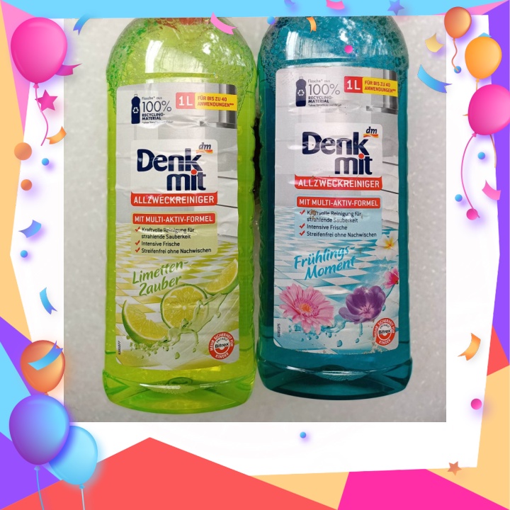 Sỉ sll Nước lau sàn cao cấp Denkmit dung tích 1L hương hoa/ hương chanh thơm mát, hàng nội địa Đức.