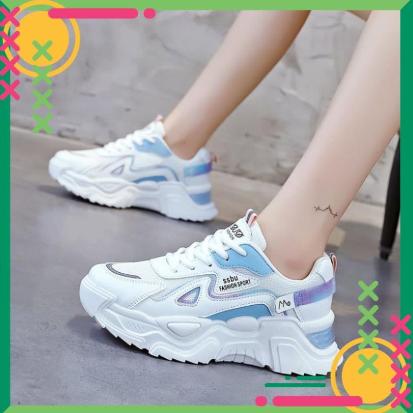 Giày Thể Thao Nữ Màu Trắng Đế Cao 5cm Kiểu Dáng Năng Động Trẻ Trung,Giày Nữ Mẫu Mới Êm Chân Thoáng Khí