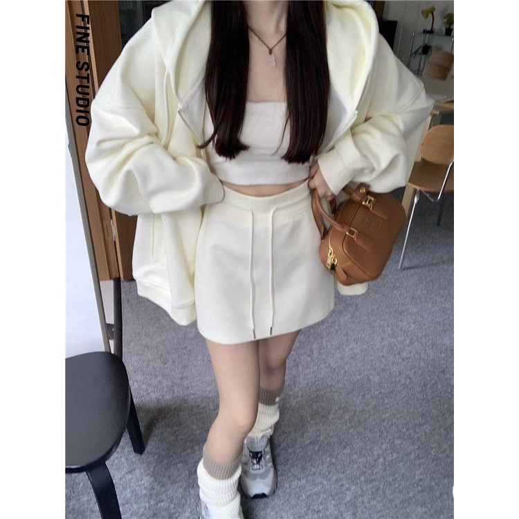 Bộ Đồ Thể Thao Áo Khoác Hoodie Phối Chân Váy Phong Cách Mới 2023 Cho Nữ