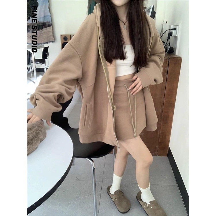 Bộ Đồ Thể Thao Áo Khoác Hoodie Phối Chân Váy Phong Cách Mới 2023 Cho Nữ