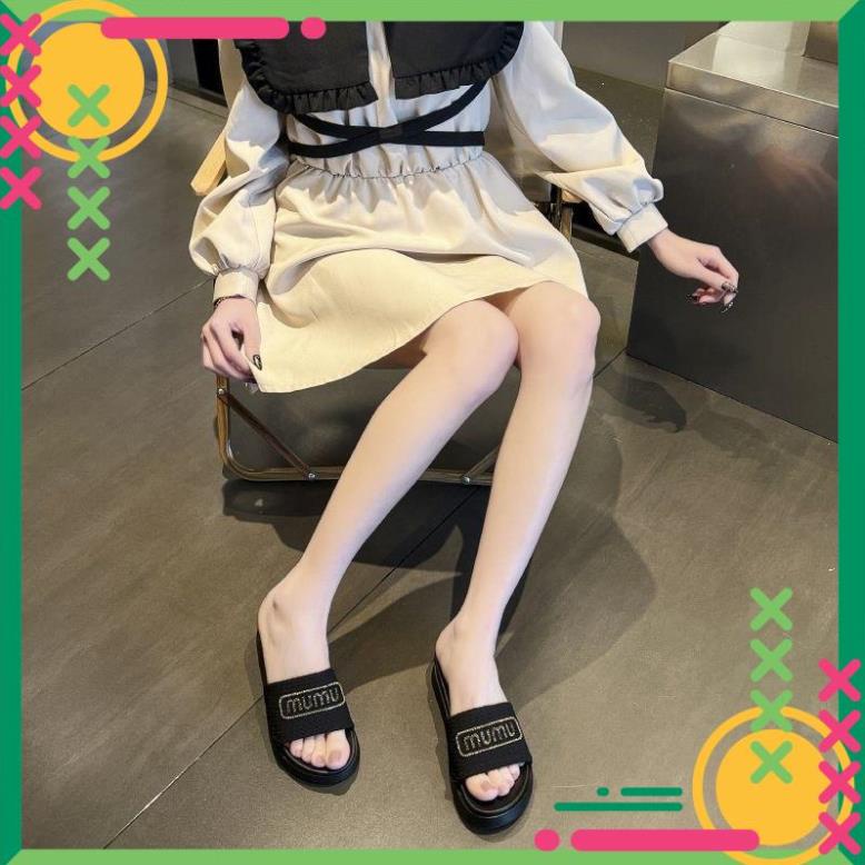 Dép Bánh Mỳ Nữ MUMU Độn Đế Siêu Hót Trends