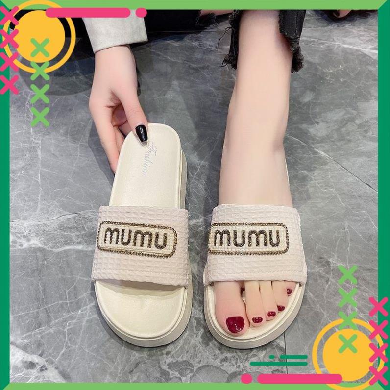 Dép Bánh Mỳ Nữ MUMU Độn Đế Siêu Hót Trends