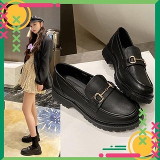 Giầy búp bê nữ da mềm quai xích đôn đế cao 4cm, giày nữ đi học ULZZANG SHOES phong cách hàn quốc