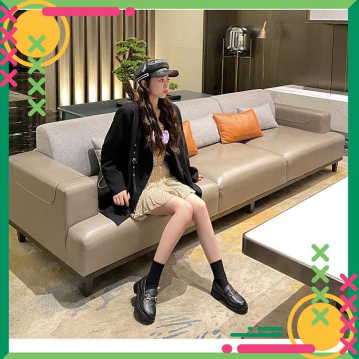 Giầy búp bê nữ da mềm quai xích đôn đế cao 4cm, giày nữ đi học ULZZANG SHOES phong cách hàn quốc