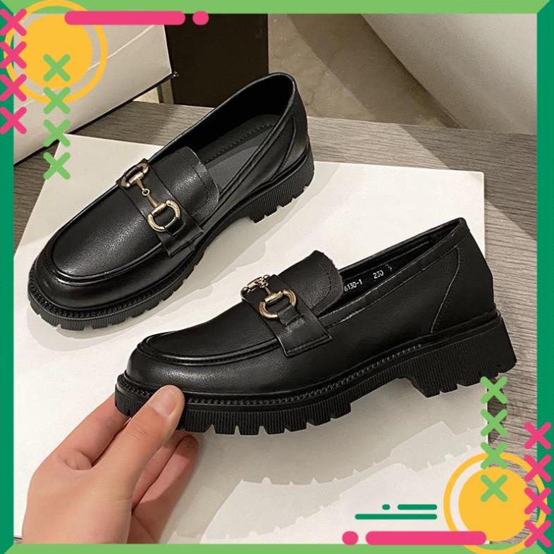 Giầy búp bê nữ da mềm quai xích đôn đế cao 4cm, giày nữ đi học ULZZANG SHOES phong cách hàn quốc