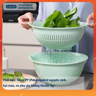 Bộ thau rổ cao cấp inochi 30cm 35cm tiện lợi thau rổ nhựa cao cấp - bộ thau rổ nhựa inochi cao cấp
