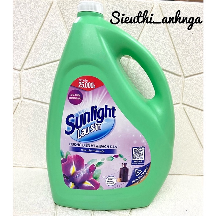 Sỉ sll Nước Lau Sàn Sunlight 3,6Kg Can Xanh/Trắng/Hồng/Quế