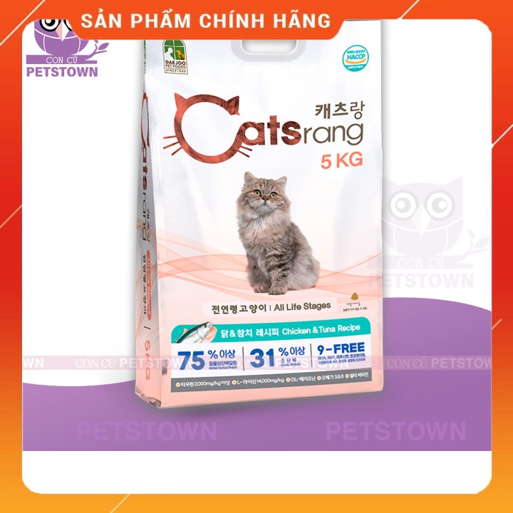 (ÁP MÃ GIẢM 3%) DATE MỚI Catsrang 5kg - Thức ăn hạt Cho Mèo Mọi Lứa Tuổi nhập khẩu Hàn Quốc ch
