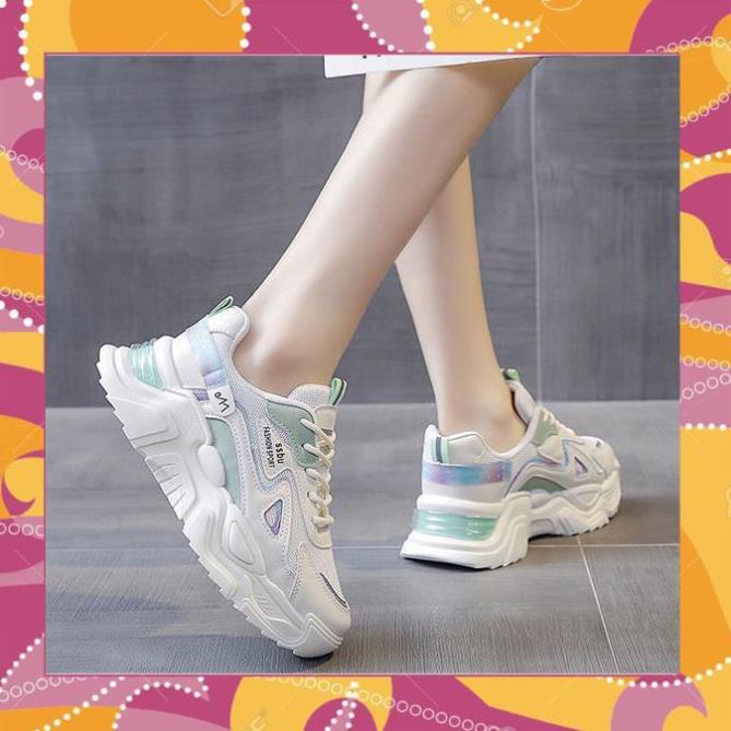 Giày Thể Thao Nữ Màu Trắng Đế Cao 5cm Kiểu Dáng Năng Động Trẻ Trung,Giày Nữ Mẫu Mới Êm Chân Thoáng Khí