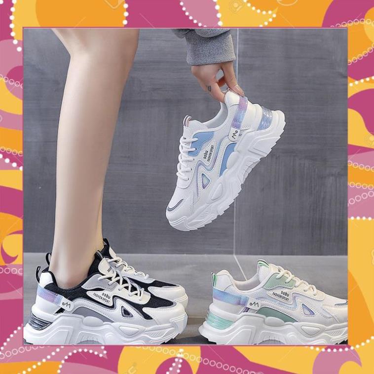 Giày Thể Thao Nữ Màu Trắng Đế Cao 5cm Kiểu Dáng Năng Động Trẻ Trung,Giày Nữ Mẫu Mới Êm Chân Thoáng Khí