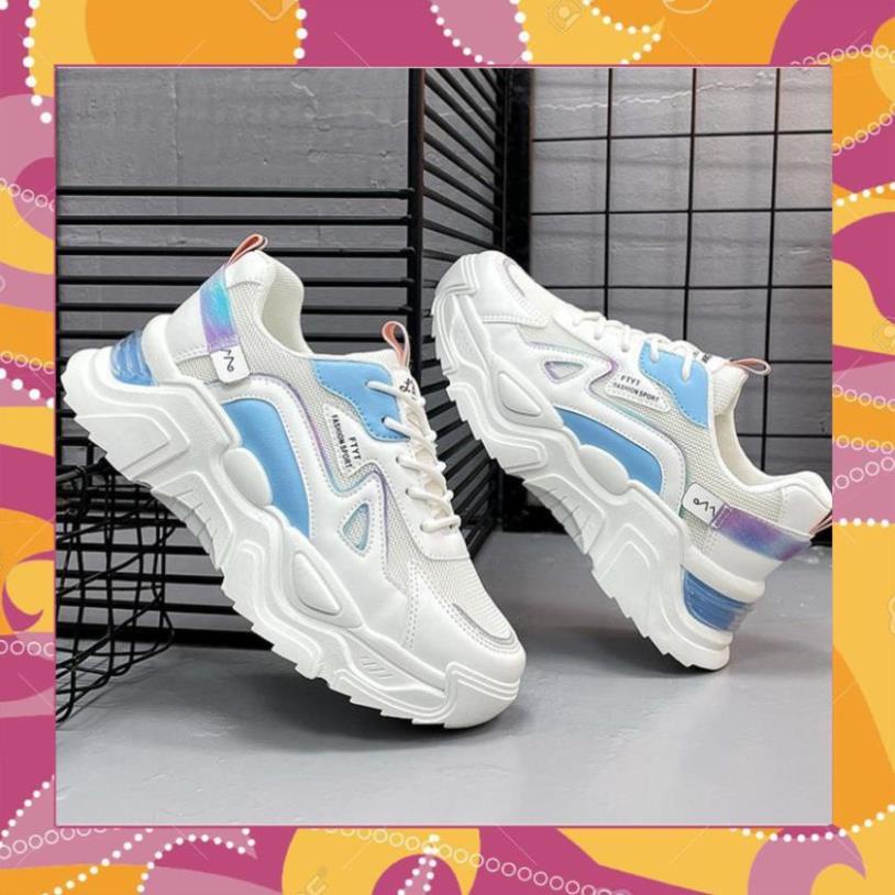 Giày Thể Thao Nữ Màu Trắng Đế Cao 5cm Kiểu Dáng Năng Động Trẻ Trung,Giày Nữ Mẫu Mới Êm Chân Thoáng Khí