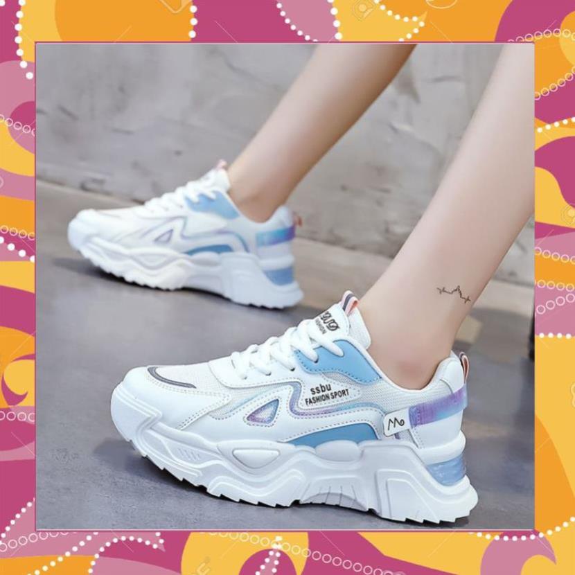 Giày Thể Thao Nữ Màu Trắng Đế Cao 5cm Kiểu Dáng Năng Động Trẻ Trung,Giày Nữ Mẫu Mới Êm Chân Thoáng Khí