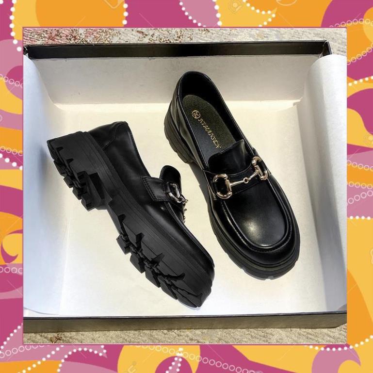 Giầy búp bê nữ da mềm quai xích đôn đế cao 4cm, giày nữ đi học ULZZANG SHOES phong cách hàn quốc