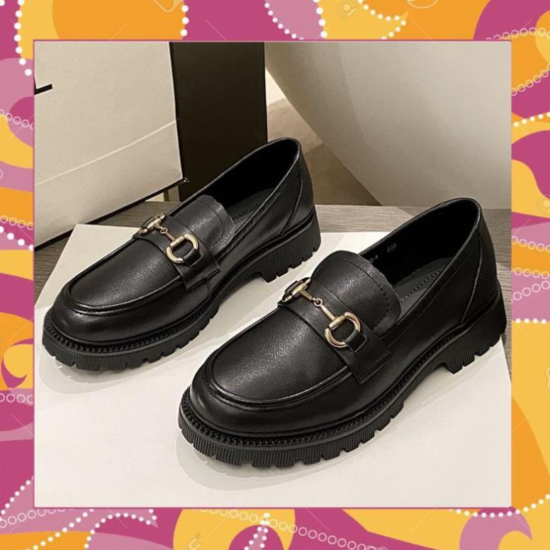 Giầy búp bê nữ da mềm quai xích đôn đế cao 4cm, giày nữ đi học ULZZANG SHOES phong cách hàn quốc