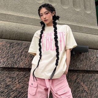 Áo thun local brand unisex puberty pink logo tee / kem - đen áo phông unisex 100% cotton 2 chiều basic tee