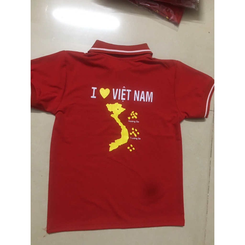 Áo polo cổ bẻ cờ đỏ sao vàng trẻ em