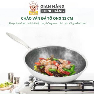 Chảo chống dính sâu lòng vân đá tổ ong Hàn Quốc, kích thước 32cm dùng được cho mọi loại bếp