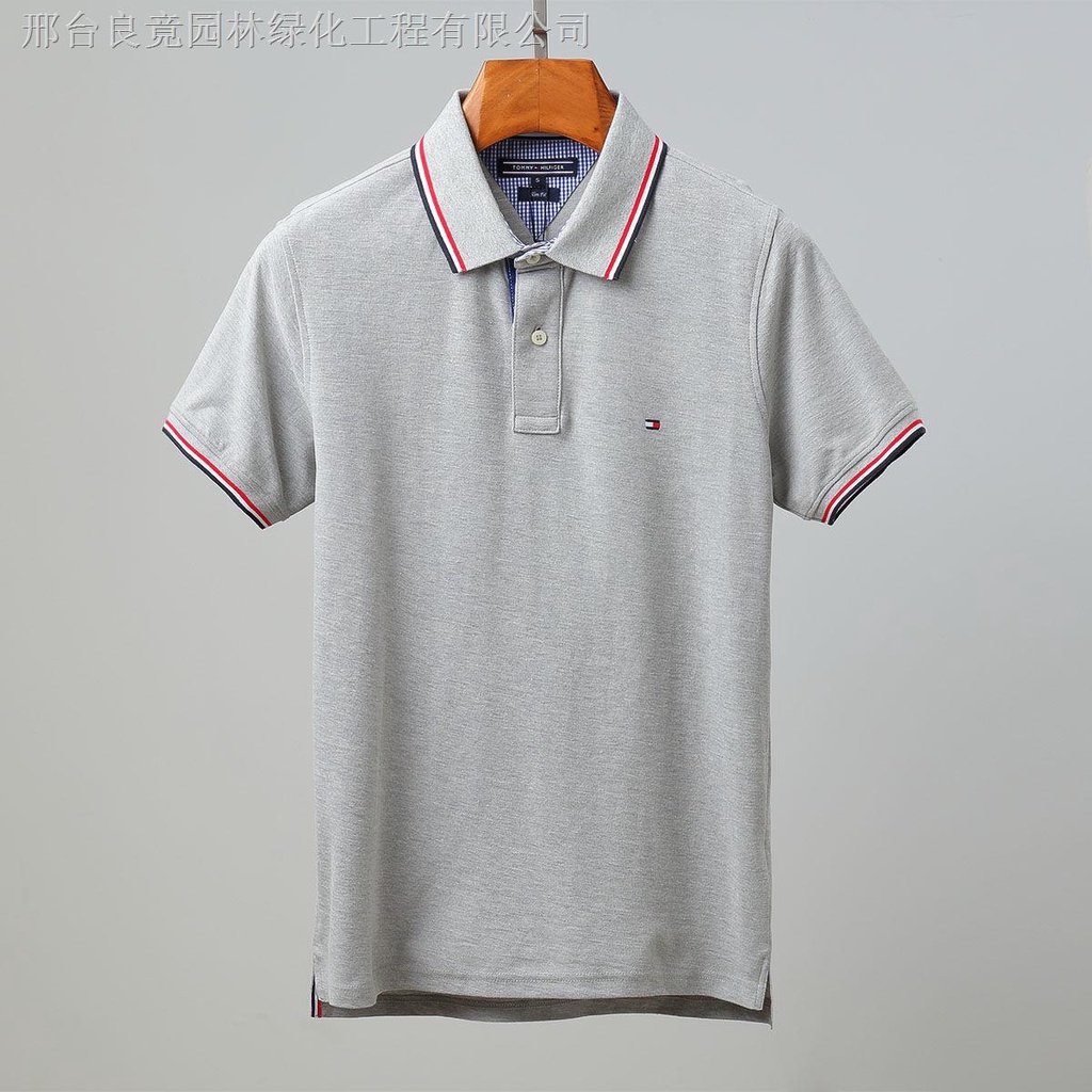 Áo polo cotton Tay Ngắn Màu Trơn Thời Trang Mùa Hè 2023 tommy 2023 Cho Nam