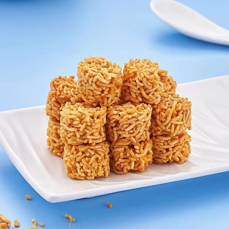 Ramen viên, mì ăn liền, khô, snack giòn, tôm