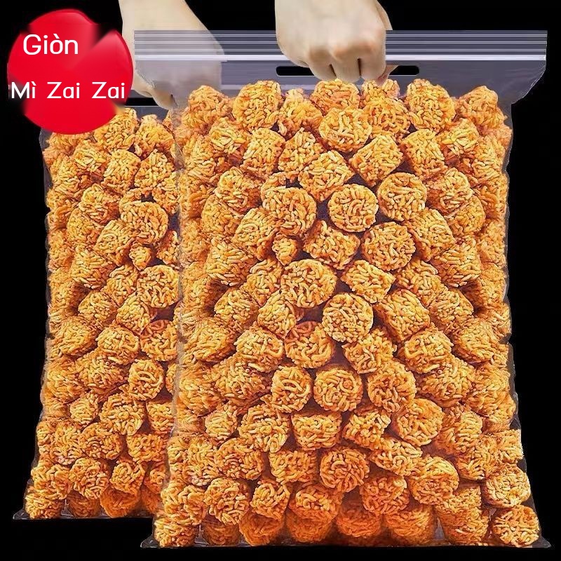 Ramen viên, mì ăn liền, khô, snack giòn, tôm