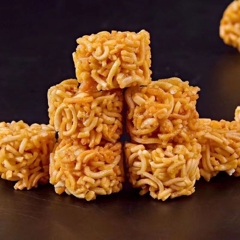 Ramen viên, mì ăn liền, khô, snack giòn, tôm