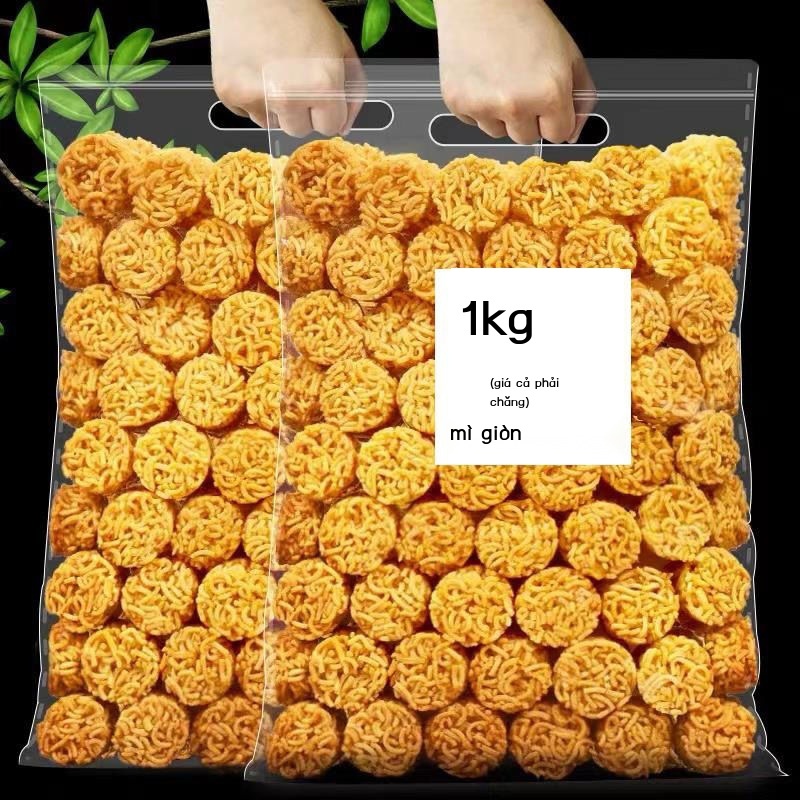 Ramen viên, mì ăn liền, khô, snack giòn, tôm