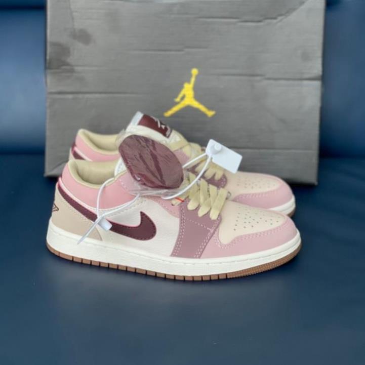 Giày Jordan 1 low hồng trà sữa chất đẹp hàng cao cấp  full box + bill size 36-39