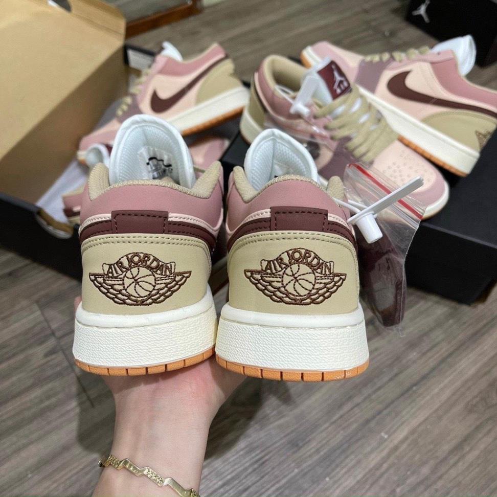 Giày Jordan 1 low hồng trà sữa chất đẹp hàng cao cấp  full box + bill size 36-39
