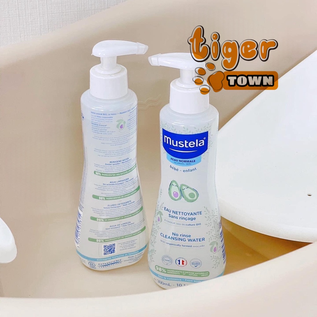 Nước làm Sạch Mustela vệ sinh mặt body thay tã cho bé từ sơ sinh - Nước tắm khô Mustela không cần rửa lại với nước