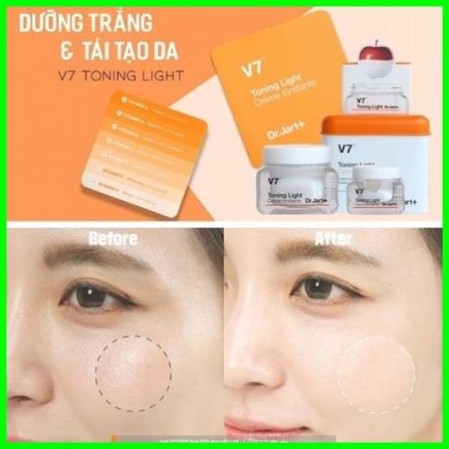 Kem Dưỡng Trắng Da V7 Toning Light Dr.Jart+,cải thiện vùng da bị cháy nắng Làm mờ vết nám, tàn nhang, thâm mụn