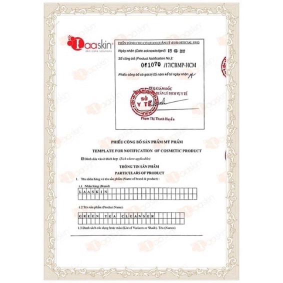 Sữa rửa mặt trà xanh  Laaskin