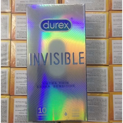 Bao cao su siêu mỏng Durex Invisible  nhiều gel tăng khoái cảm hộp 10 bao chính hãng