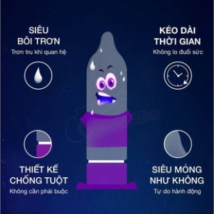 Bao cao su siêu mỏng Durex Invisible  nhiều gel tăng khoái cảm hộp 10 bao chính hãng