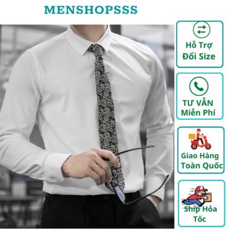 Áo Sơ Mi Nam Dài Tay vải trơn cổ bẻ dáng slimfit công sở không túi ngực