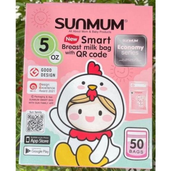 Túi trữ sữa Sunmum 150ml Thái Lan mẫu mới - Tặng kèm bút ghi thông tin