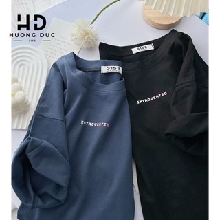 Áo thun 3158 tay lỡ introverted nam nữ form rộng unisex