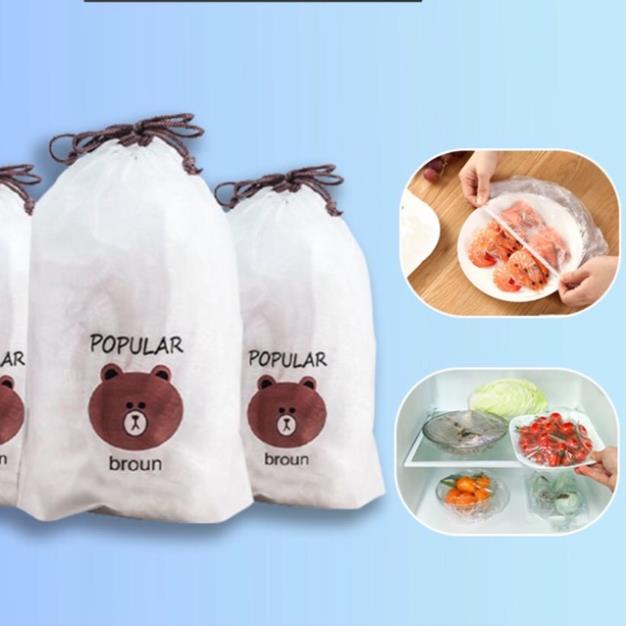 Màng bọc thực phẩm co giãn siêu dai có chun hình túi gấu - Tái sử dụng