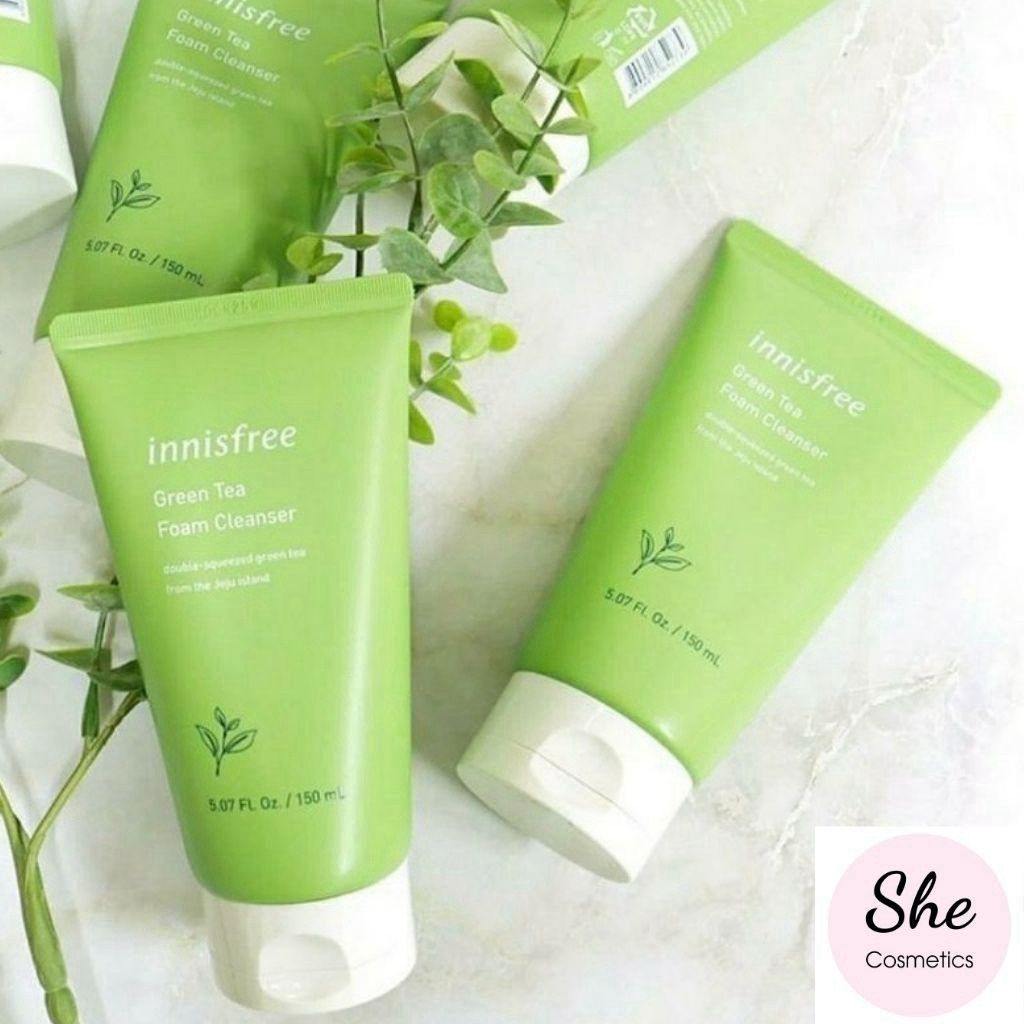 Sữa Rửa Mặt Innisfree Trà xanh, Tro Núi Lửa Green Tea Foam Cleanser Làm Sạch Sâu, Kiểm Soát Nhờn