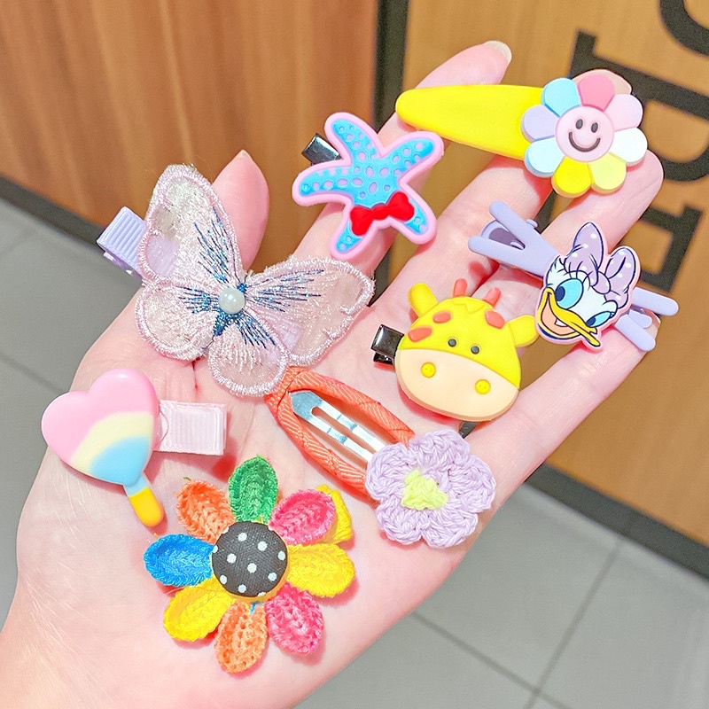 Set 14 kẹp tóc nhiều hoạ tiết siêu dễ thương cho bé